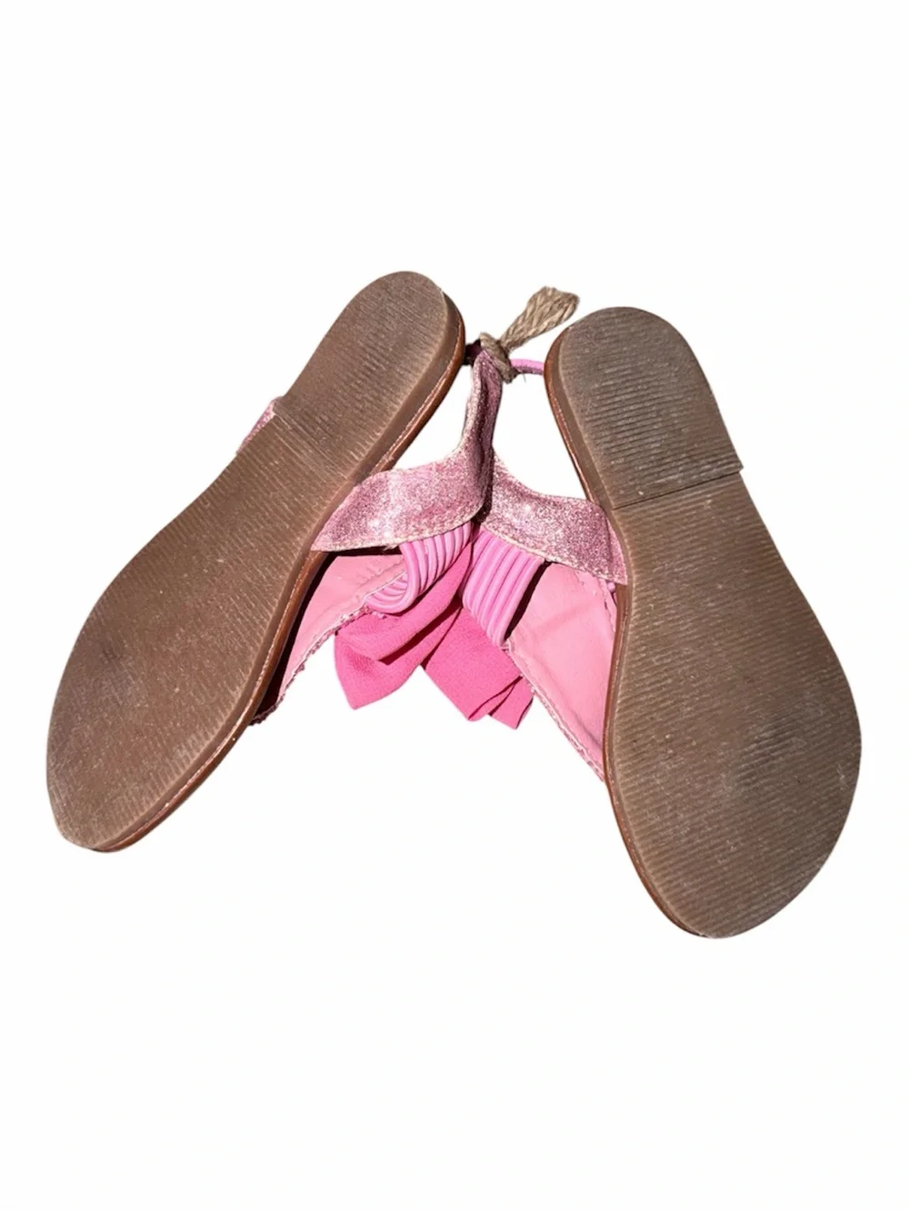 Dream Pairs Toddler Girls Glitter Pink Bow Sandals Size 6